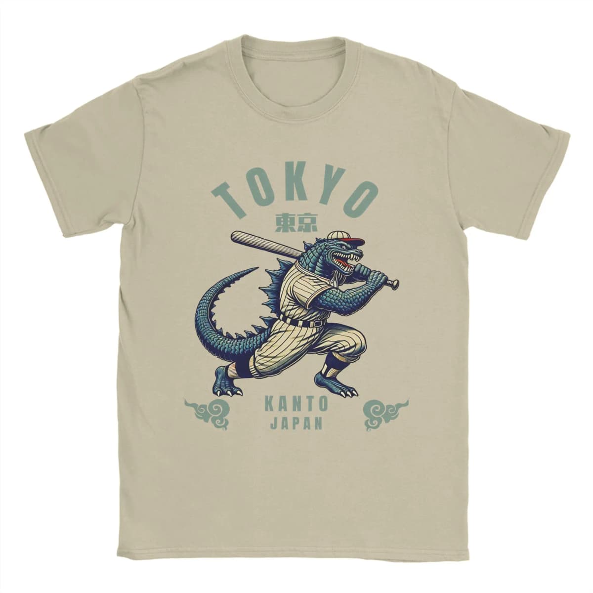 Tokyo Baseball Japanese Godzillaed T Shirt for Men Cotton Humor T-Shirts Crew Neck Tees Short Sleeve Clothing Gift Idea