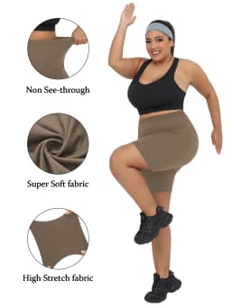 Plus Size Biker Shorts for Women Super Soft No See Through Workout Running Yoga Home Lounge Wear Leggings