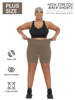 Plus Size Biker Shorts for Women Super Soft No See Through Workout Running Yoga Home Lounge Wear Leggings
