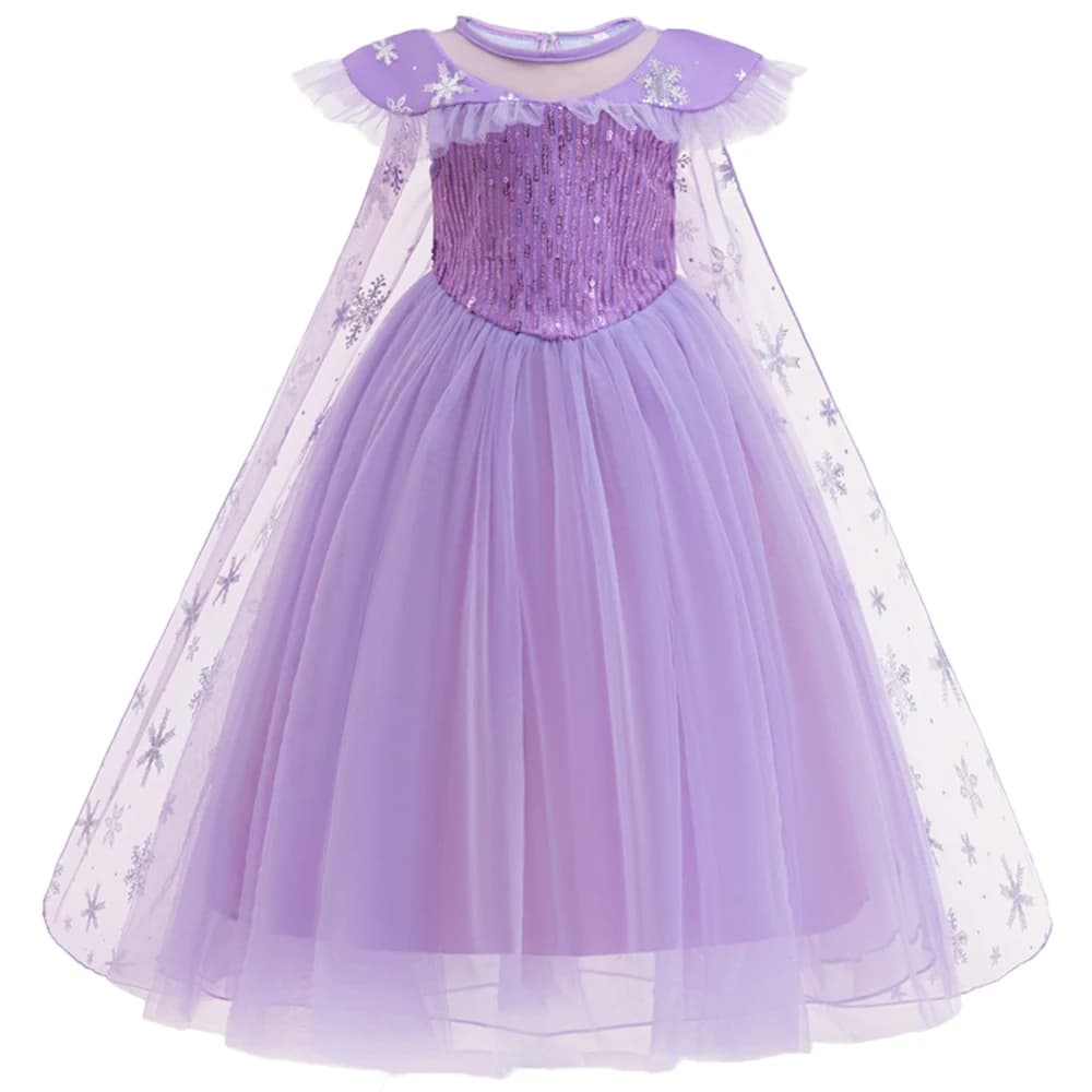 Summer Snow Princess Cosplay Costume for Girls Elegant Birthday Wedding Party Girl Dress Carnival Halloween Christmas Costume