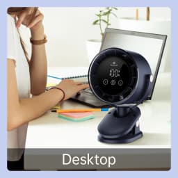 Rechargeable Portable Clip on 360° Rotate Quiet Turbo Desk Fan for Stroller Bed Travel Camping Golf Gym