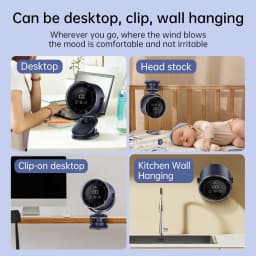 Rechargeable Portable Clip on 360° Rotate Quiet Turbo Desk Fan for Stroller Bed Travel Camping Golf Gym