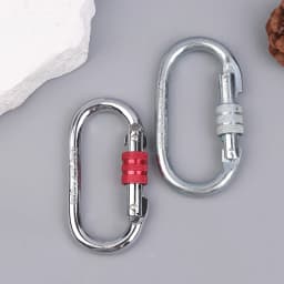 [F] 25KN High Strength Climbing Safety Lock Buckle O-shaped Electrophoresis Professional Carabiner Rappelling Climbing Supplies