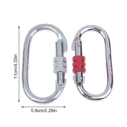 [F] 25KN High Strength Climbing Safety Lock Buckle O-shaped Electrophoresis Professional Carabiner Rappelling Climbing Supplies