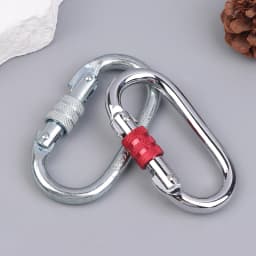 [F] 25KN High Strength Climbing Safety Lock Buckle O-shaped Electrophoresis Professional Carabiner Rappelling Climbing Supplies