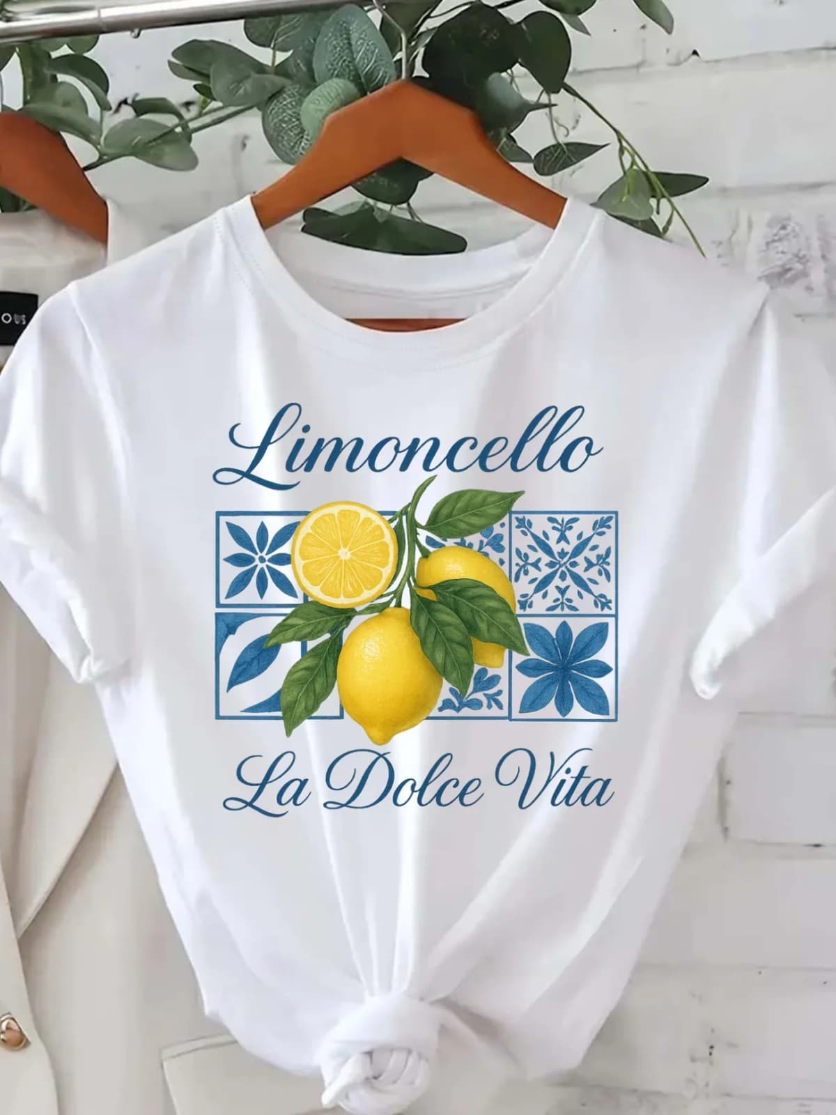 Lemon Letter Print T-shirt Short Sleeve Crew Neck Casual Top for Summer Women Kawaii Streetwear Graphic Tees Vintage Fruit Shirt