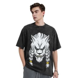 Invincibles Battle Beast White Wolf Head T-Shirt Summer Vintage T-Shirts Casual Hipster Tee Shirt For Couple Short Sleeve Tees