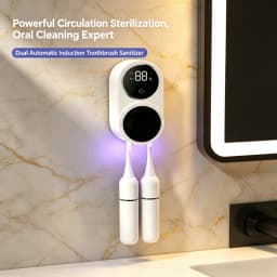 Mini Portable Rechargeable Travel Toothbrush Sterilizer Induction Switch with Charge Display UV Toothbrush Sterilizer Case