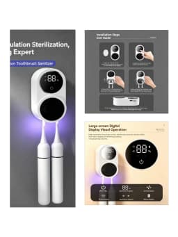 Mini Portable Rechargeable Travel Toothbrush Sterilizer Induction Switch with Charge Display UV Toothbrush Sterilizer Case