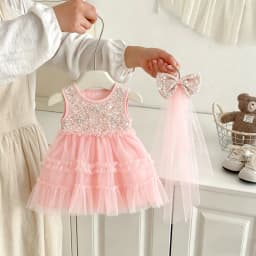 Baby Dress Summer Sequin Mesh Princess Baby Girl Dress Cute Wedding Flower Girl Dress Baby Girl Clothing 