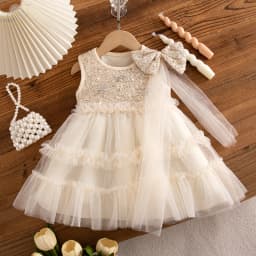 Baby Dress Summer Sequin Mesh Princess Baby Girl Dress Cute Wedding Flower Girl Dress Baby Girl Clothing 