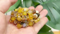 6 8 10mm Natural Stone Beads Faceted Amber Agate Round Loose Spacer Beads for Jewelry Making Diy Beading Accessory