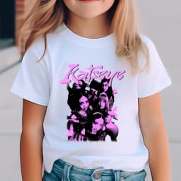 Katseye Harajuku Fashion Tops Youth Girl Streetwear Tee Children's Clothing KATSEYE Print T-shirt for Kids Casual Summer Top