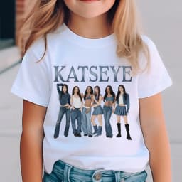 Katseye Harajuku Fashion Tops Youth Girl Streetwear Tee Children's Clothing KATSEYE Print T-shirt for Kids Casual Summer Top