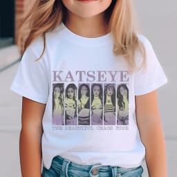 Katseye Harajuku Fashion Tops Youth Girl Streetwear Tee Children's Clothing KATSEYE Print T-shirt for Kids Casual Summer Top
