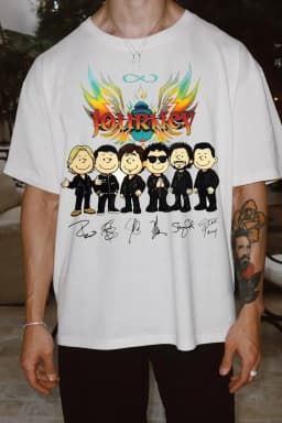 Hot Sale Hip Hop Journey Band T Shirt Mens Womens Cotton Tees Ummer Casual Short Sleeve Round Neck Clothing Loose Tops Trend