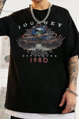 Hot Sale Hip Hop Journey Band T Shirt Mens Womens Cotton Tees Ummer Casual Short Sleeve Round Neck Clothing Loose Tops Trend
