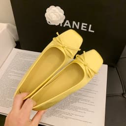 Spring Summer Women Casual Square Toe Ballet Flats Bow Decor Soft Sole Non-Slip Slip on Multi Color Daily Walking Shoes