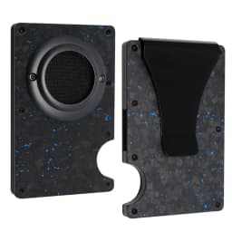 Men's Slim RFID Blocking Credit Card Holder Aluminum Wallet with Cash Strap Airtag Case Forged Carbon Fiber Business Cardholder