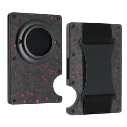 Men's Slim RFID Blocking Credit Card Holder Aluminum Wallet with Cash Strap Airtag Case Forged Carbon Fiber Business Cardholder