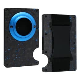 Men's Slim RFID Blocking Credit Card Holder Aluminum Wallet with Cash Strap Airtag Case Forged Carbon Fiber Business Cardholder