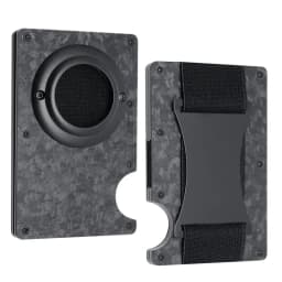 Men's Slim RFID Blocking Credit Card Holder Aluminum Wallet with Cash Strap Airtag Case Forged Carbon Fiber Business Cardholder