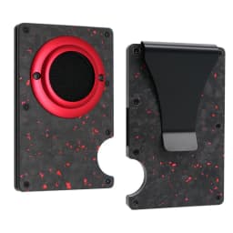 Men's Slim RFID Blocking Credit Card Holder Aluminum Wallet with Cash Strap Airtag Case Forged Carbon Fiber Business Cardholder