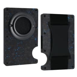 Men's Slim RFID Blocking Credit Card Holder Aluminum Wallet with Cash Strap Airtag Case Forged Carbon Fiber Business Cardholder