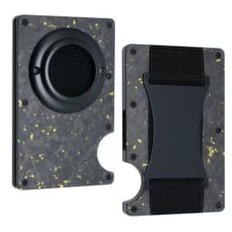 Men's Slim RFID Blocking Credit Card Holder Aluminum Wallet with Cash Strap Airtag Case Forged Carbon Fiber Business Cardholder