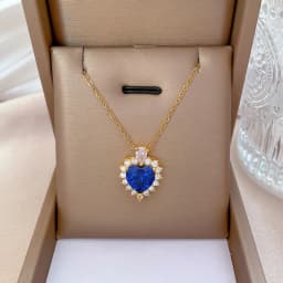 Luxury Full Zicron Shiny Heart Necklace for Women Titanium Steel Gold Color Anti-Tarnish Romantic Pendant Necklace