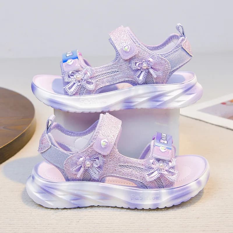 2026 Children's Casual Sports Sandals Summer New Girl's Princess Sandals Fashion Butterfly Lightweight Kid's Sports Beach Shoe
