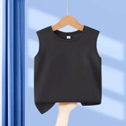 Children's Summer T-shirts Boys Girls Vests Sleeveless Solid Tee Tops 100% Cotton Comfortable Kids Tank Tops Clothes White 3-14Y