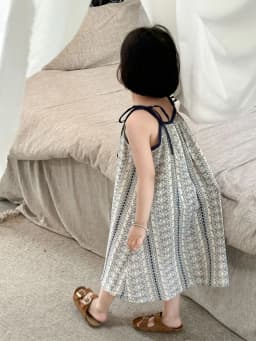 Girls Casual Dresses Summer New Korea Childrens Clothing Korean New Lovely Fragmented Flowers Loose Fashion Striped