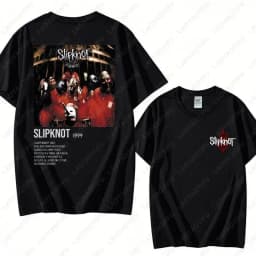 Men's Slipknots Double Sided Print Short-sleeve Tops Prepare for Hell Tour Shirt Heavy Metal Cotton Tees Man Rock Band T-shirt