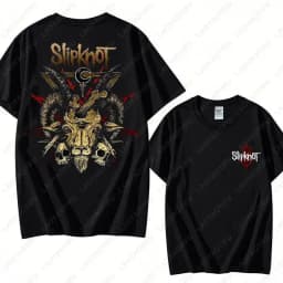 Men's Slipknots Double Sided Print Short-sleeve Tops Prepare for Hell Tour Shirt Heavy Metal Cotton Tees Man Rock Band T-shirt