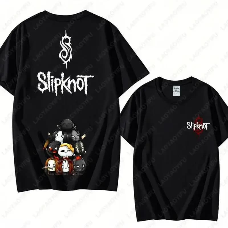 Men's Slipknots Double Sided Print Short-sleeve Tops Prepare for Hell Tour Shirt Heavy Metal Cotton Tees Man Rock Band T-shirt
