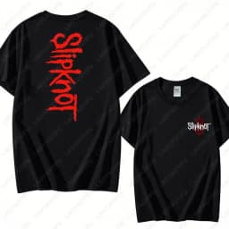 Men's Slipknots Double Sided Print Short-sleeve Tops Prepare for Hell Tour Shirt Heavy Metal Cotton Tees Man Rock Band T-shirt