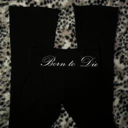 Y2K Punk Sweet and Cool Black Trumpet Pants with Printed Waistband Decoration Slim Fit Pants Harajuku Women's Casual Pants