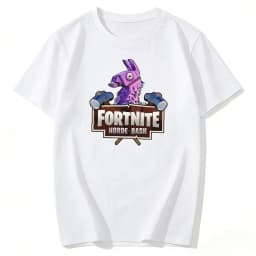 Boys and Girls Fortnites Theme Cartoon Printed T-Shirt Summer Child White Cotton T-Shirt Cartoon Hot Game Fortnite Short Sleeve