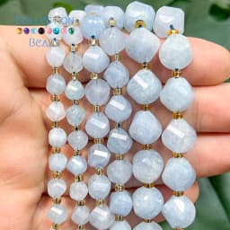 6 8 10mm Natural Stone Beads Faceted Aquamarine Jade Round Beads Loose Beads for Jewelry Making Diy Beading Accessory