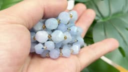 6 8 10mm Natural Stone Beads Faceted Aquamarine Jade Round Beads Loose Beads for Jewelry Making Diy Beading Accessory