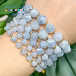 6 8 10mm Natural Stone Beads Faceted Aquamarine Jade Round Beads Loose Beads for Jewelry Making Diy Beading Accessory
