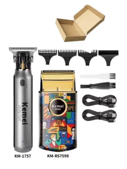 Kemei Hair Clipper Km-1757 Km-1995 Km-RS7098 Barber Blading Hair Cutting Machine Clipper Grooming Cordless Rechargeable Shaver