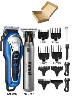 Kemei Hair Clipper Km-1757 Km-1995 Km-RS7098 Barber Blading Hair Cutting Machine Clipper Grooming Cordless Rechargeable Shaver