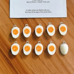 10/30pcs PVC Mini Half Egg Miniature Food Charms Funny Cute Bracelet Earring Pendant DIY Jewelry Accessory