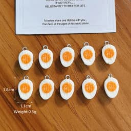 10/30pcs PVC Mini Half Egg Miniature Food Charms Funny Cute Bracelet Earring Pendant DIY Jewelry Accessory