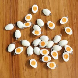 10/30pcs PVC Mini Half Egg Miniature Food Charms Funny Cute Bracelet Earring Pendant DIY Jewelry Accessory