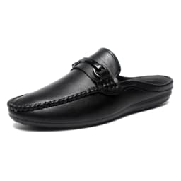 Summer Leather Casual Shoes For Men Half Shoes Comfortable Soft Men's Loafers Lightweight Flat Slip-on Shoes Man Daily Slippers