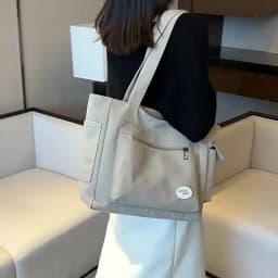 Fashion Women's Canvas Shoulder Bag, Large Capacity Student Tote Bag, Casual Commute Handbag, Eco-friendly Reusable Shopping Bag