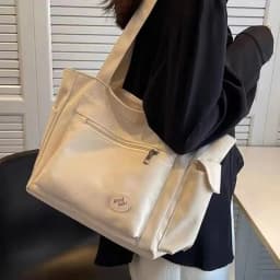 Fashion Women's Canvas Shoulder Bag, Large Capacity Student Tote Bag, Casual Commute Handbag, Eco-friendly Reusable Shopping Bag